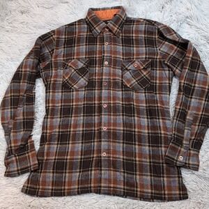 Vintage Vanart Shirt Mens L Plaid Wool Blend  Cowboy Rancher Chore Button Up